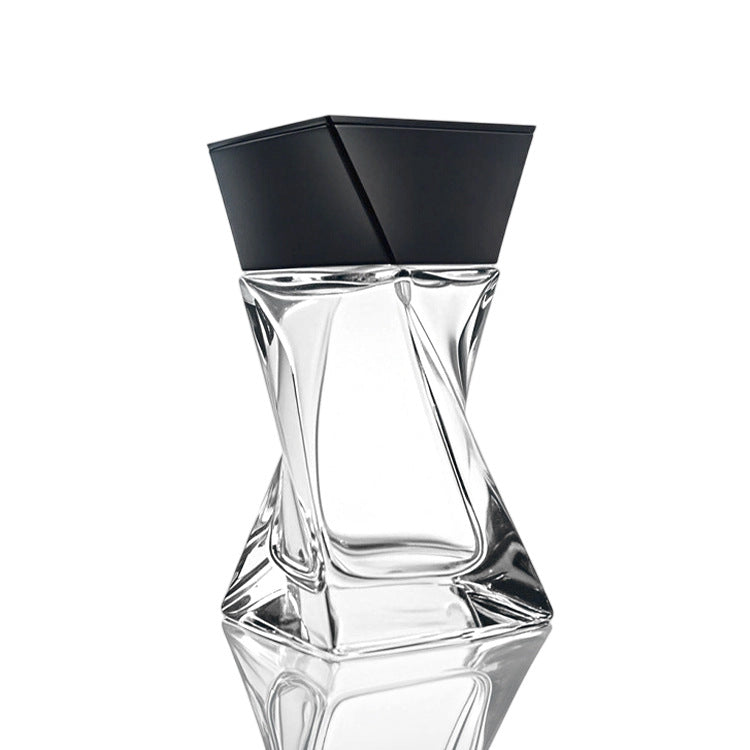 75ml Custom Glass Perfume Bottle – High-End Clear Twist Design with Lid