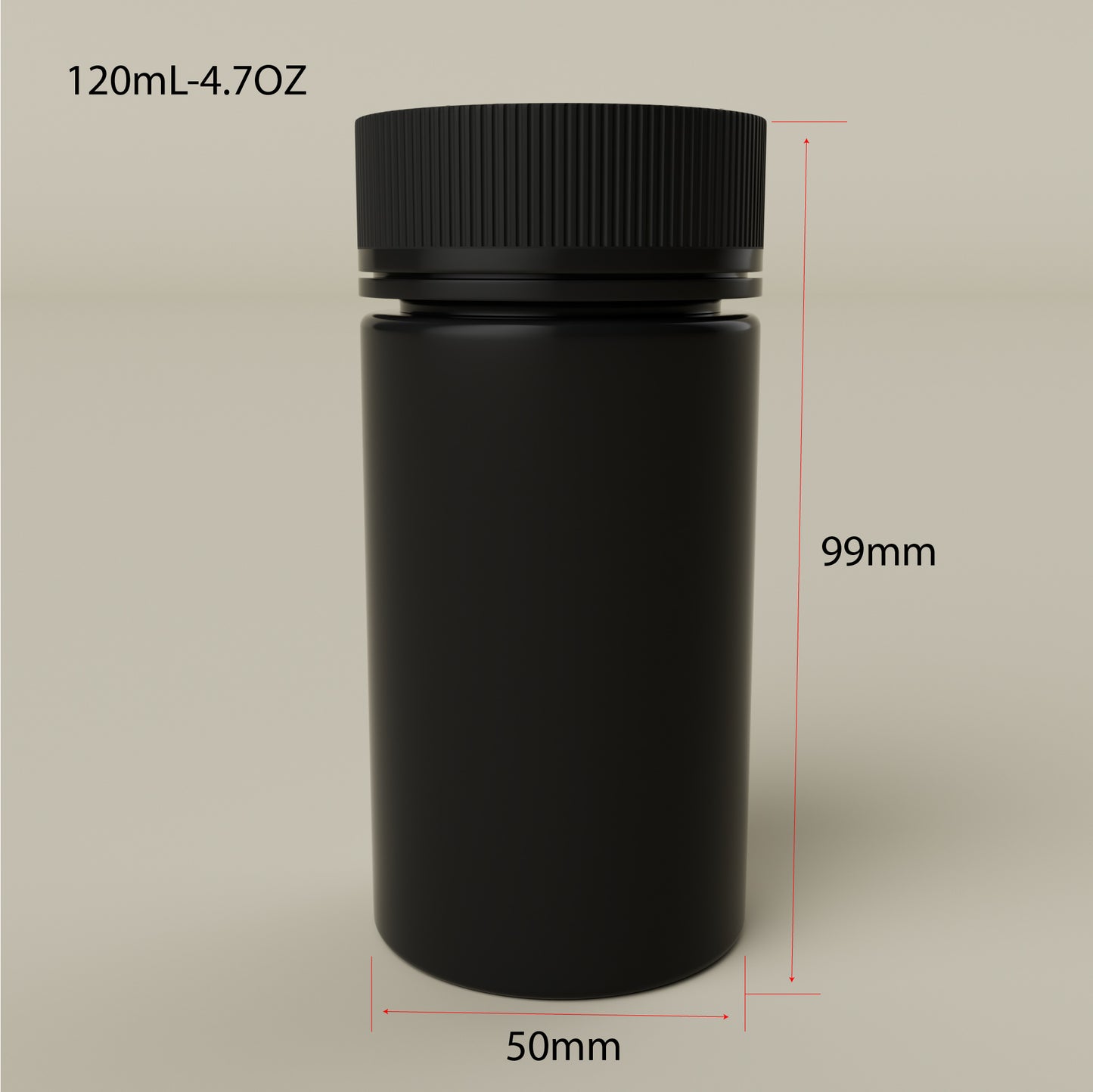 D50mm PET Jar with Child-Resistant Tamper Evident Cap