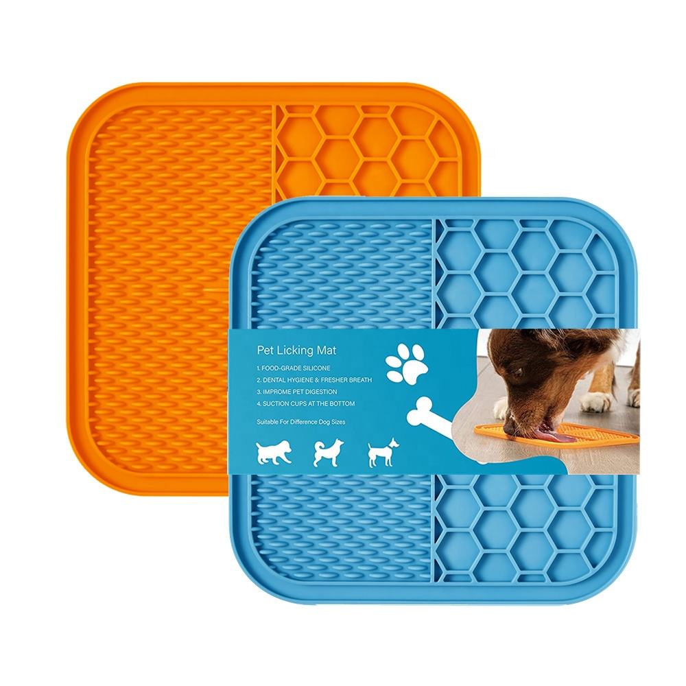 Custom Logo Silicone Dog Bath & Pet Lick Mat with Strong Suction Cups