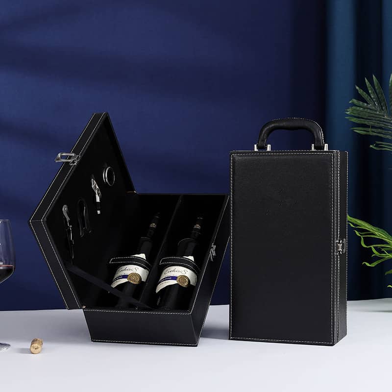 Luxury PU Leather Wine Gift Box with Bottle Opener – Custom Wholesale ...