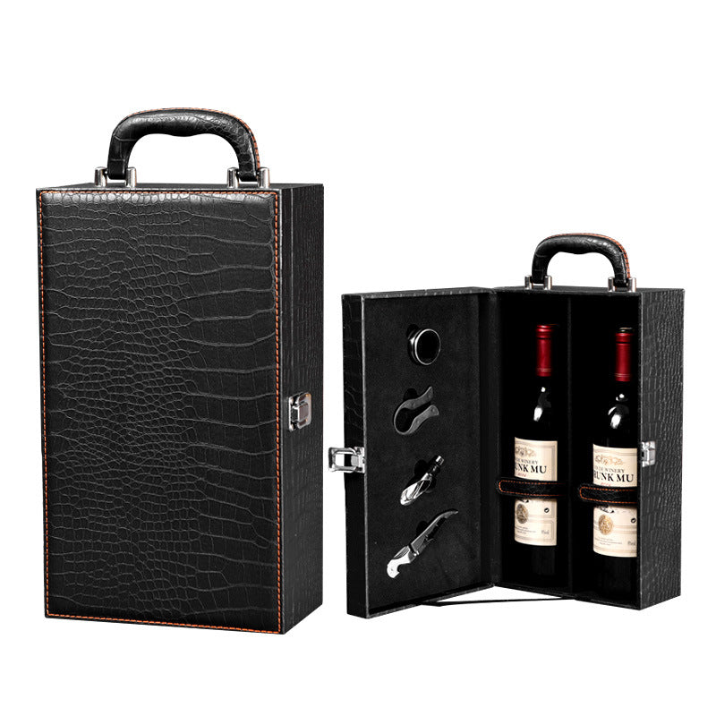 Luxury PU Leather Wine Gift Box with Bottle Opener
