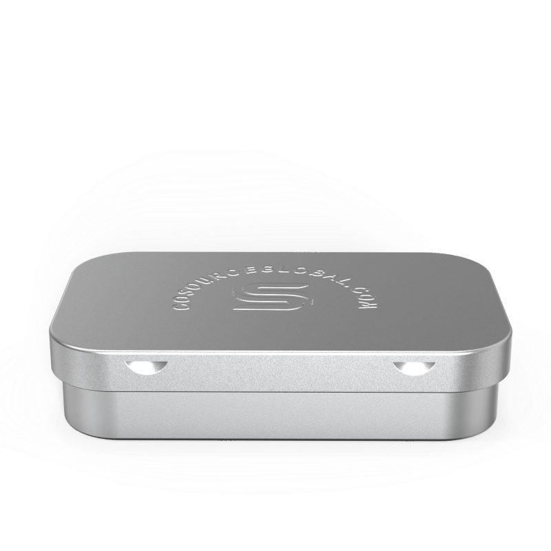 Custom logo flip tin with CR