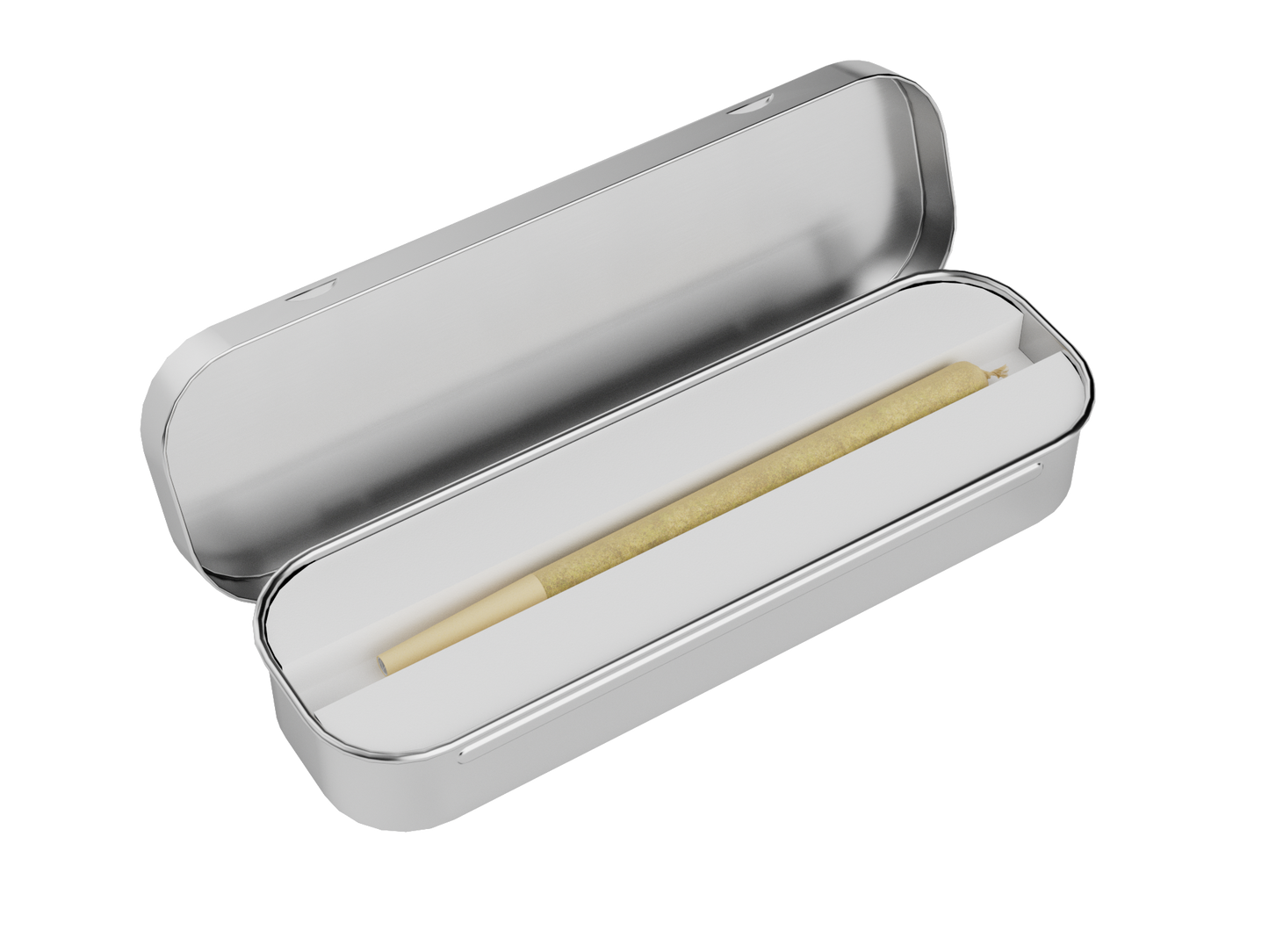 Hinged tin box with CR locking tab