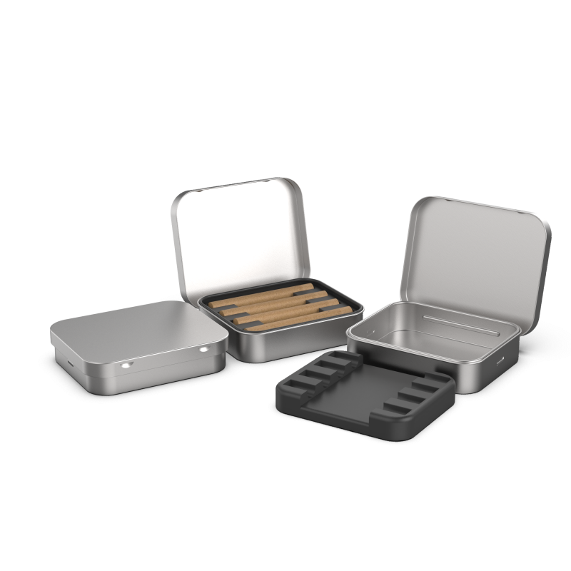 Cannabis pre-roll flip top tin
