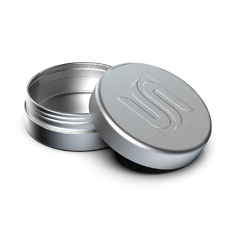 THC gummies round tin with CR seal