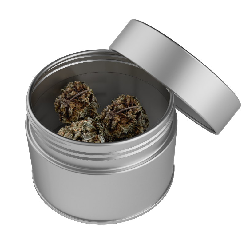 Custom printed round tin with CR cap