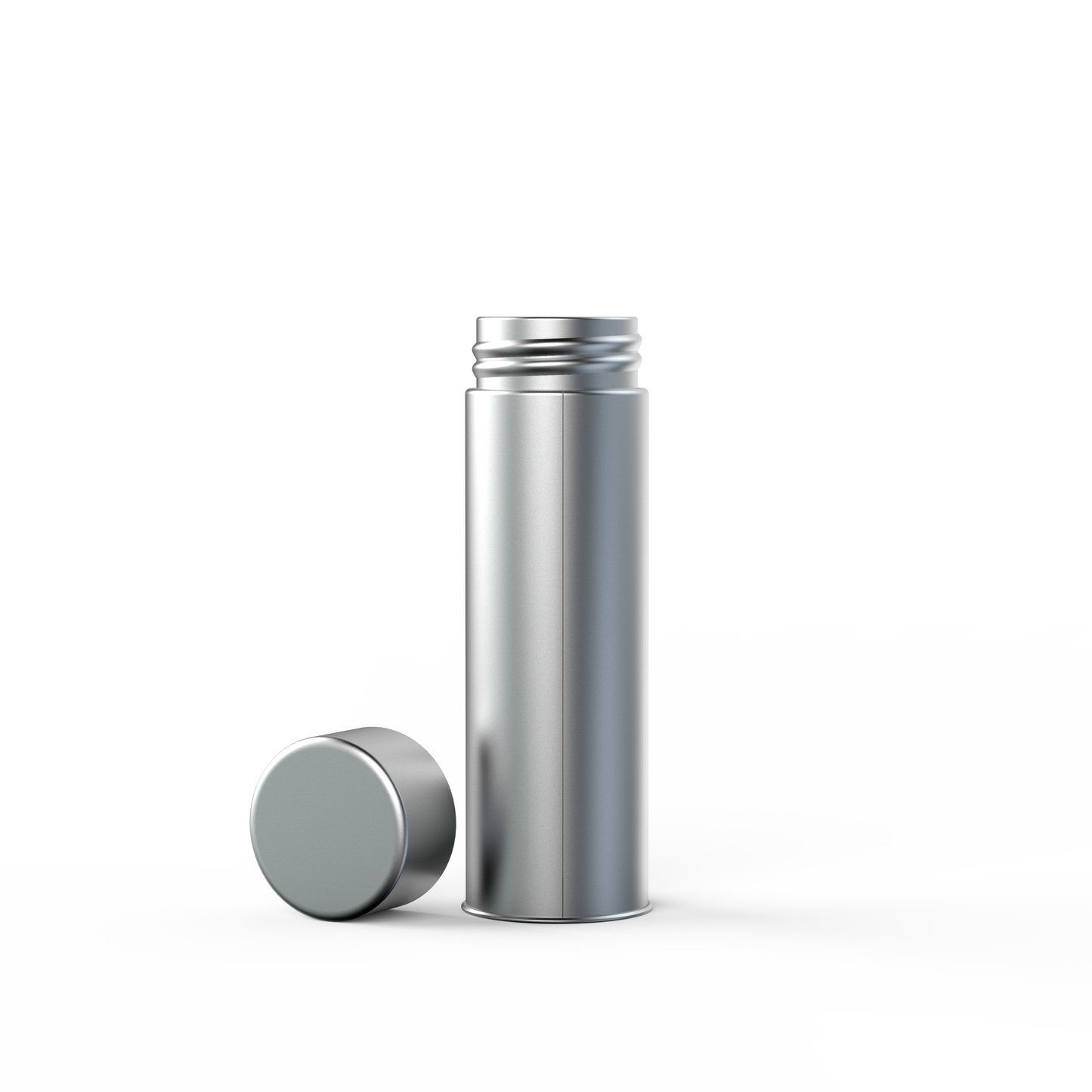 Round cannabis tin with press-and-turn lid