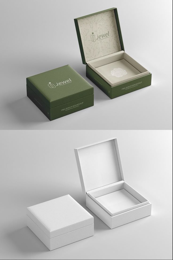 Luxury jewelry box with specialty art paper finish and custom logo