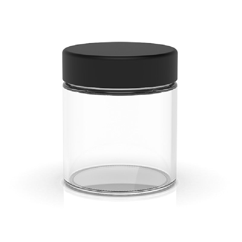 100ml round glass jar for cannabis flower packaging