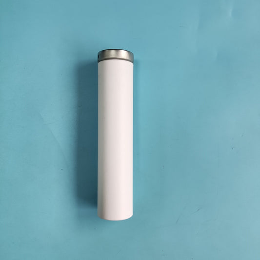 A vape pen securely placed inside a child-resistant paper tube with a metal lid, showcasing eco-friendly and safe packaging design.