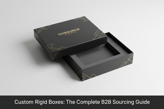 Custom rigid boxes with gold foil stamping and magnetic closure — COSOURCE GLOBAL premium packaging
