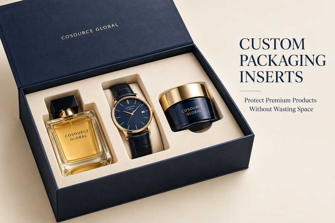 Custom packaging inserts for premium perfume, watch and cosmetic gift box