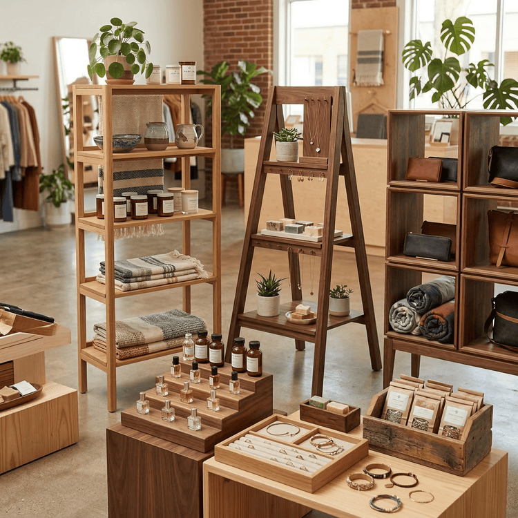 Wooden Display Stands & Wooden Racks