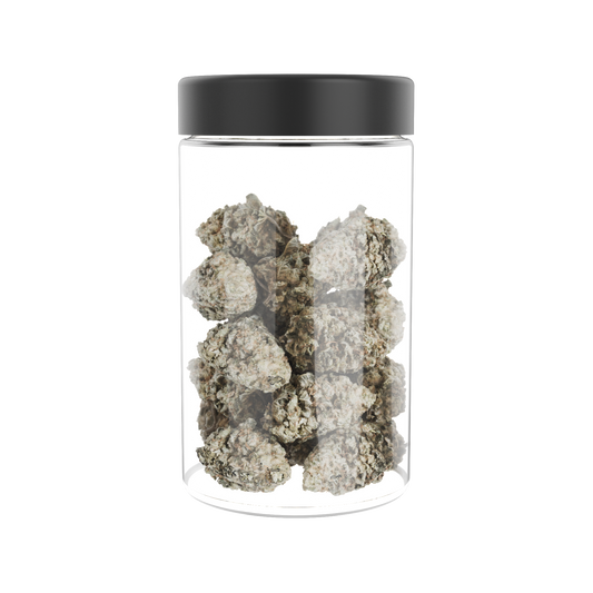 Custom label round glass jar for concentrate