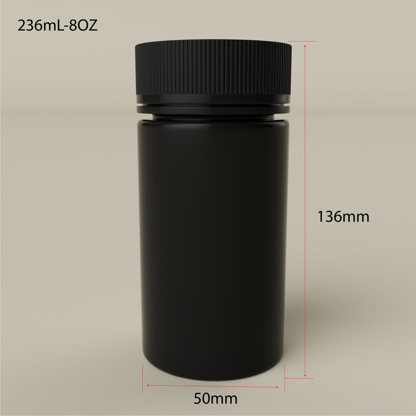 D50mm PET Jar with Child-Resistant Tamper Evident Cap