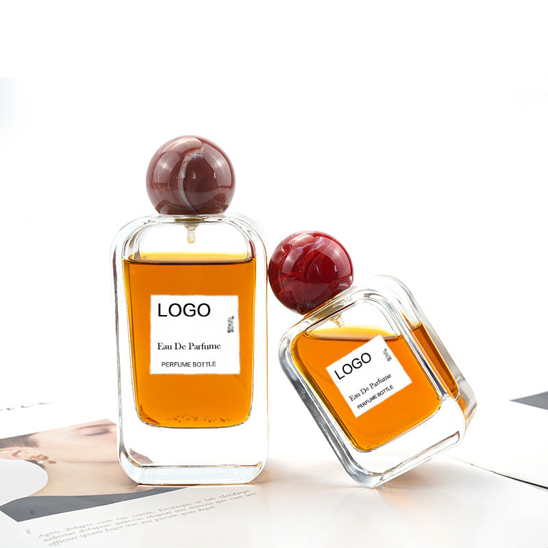 Custom Square Flat Glass Perfume Bottle with Ball Cap