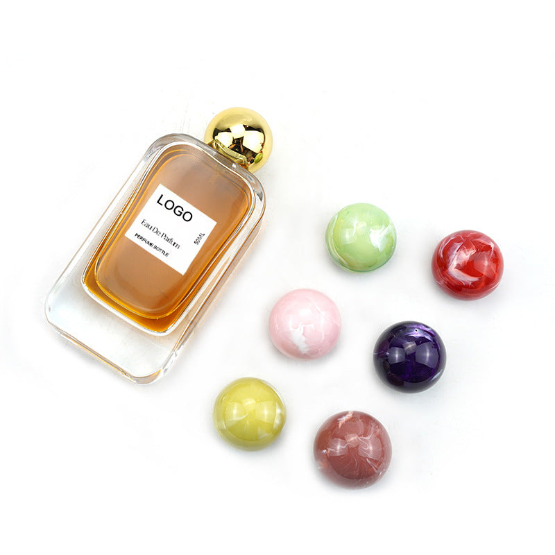 Custom Square Flat Glass Perfume Bottle with Ball Cap