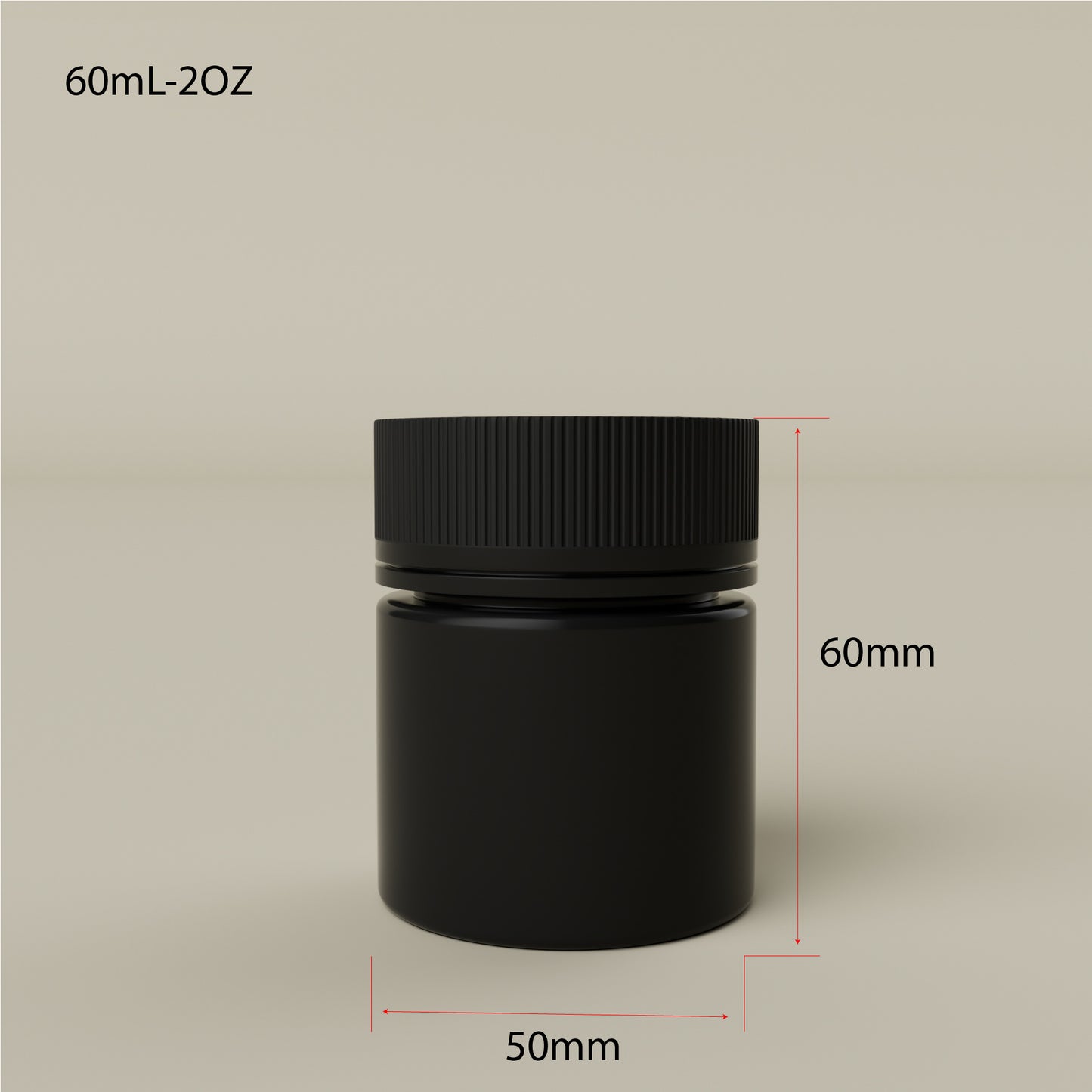D50mm PET Jar with Child-Resistant Tamper Evident Cap