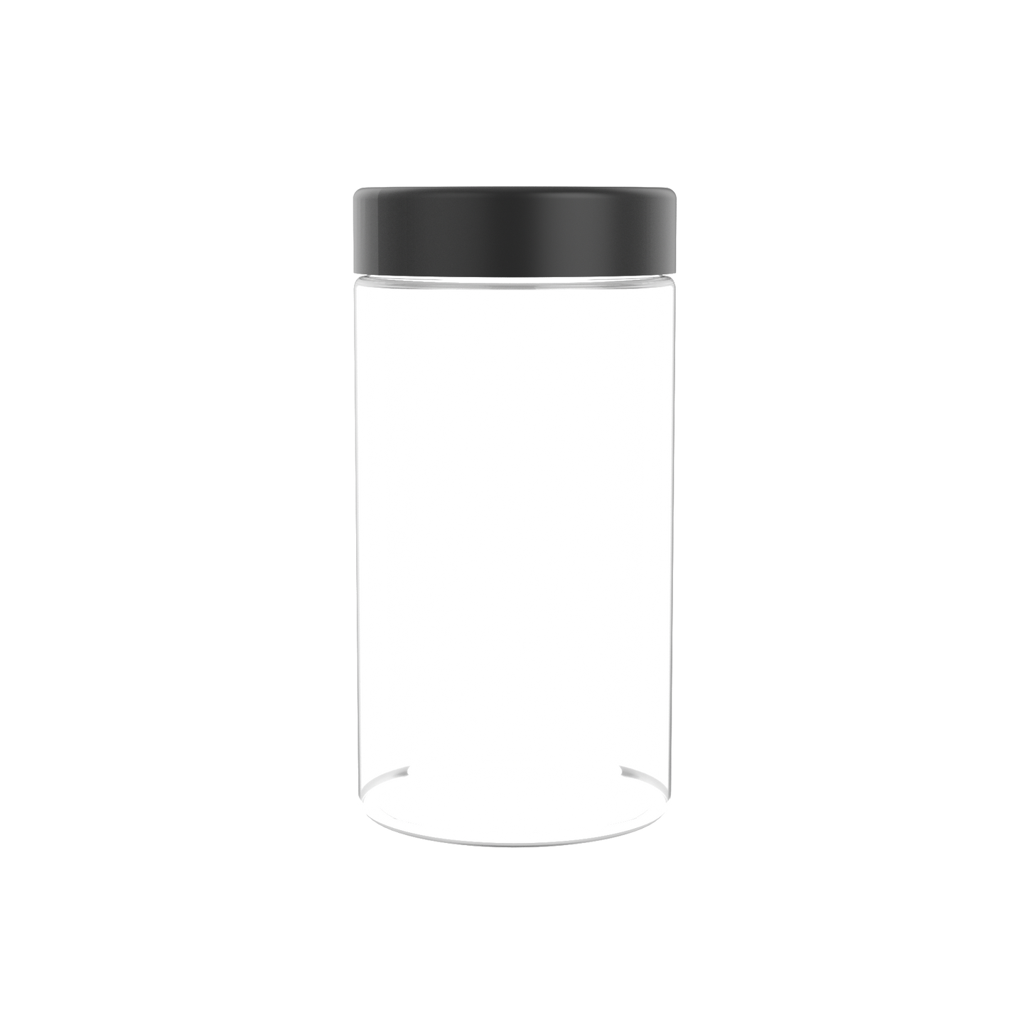 Child-proof glass jar with white twist cap