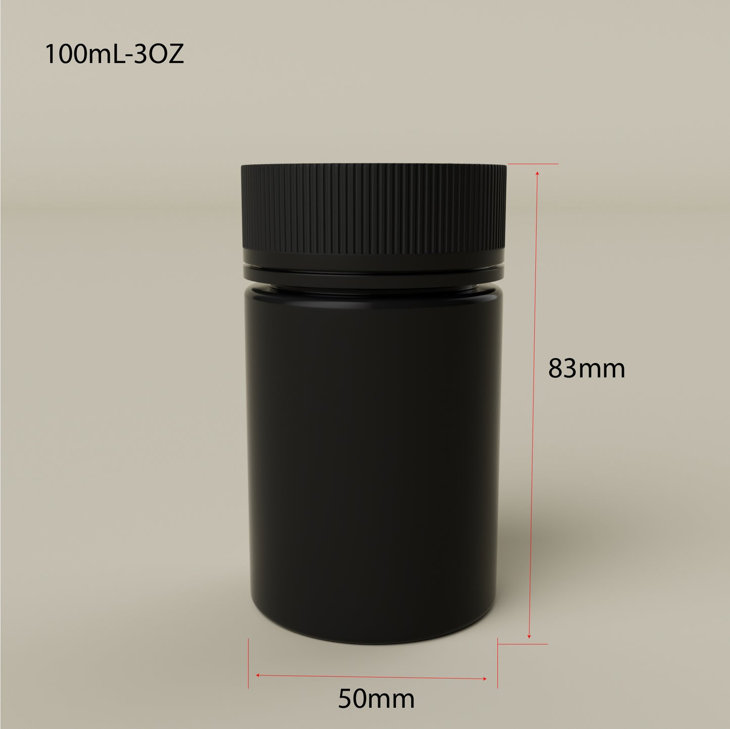 D50mm PET Jar with Child-Resistant Tamper Evident Cap