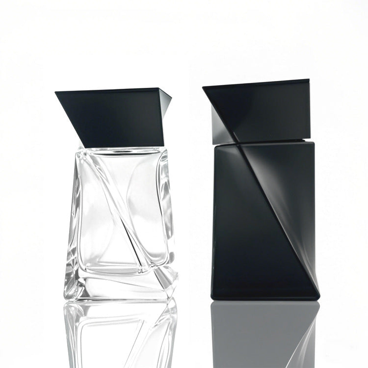 75ml Custom Glass Perfume Bottle – High-End Clear Twist Design with Lid