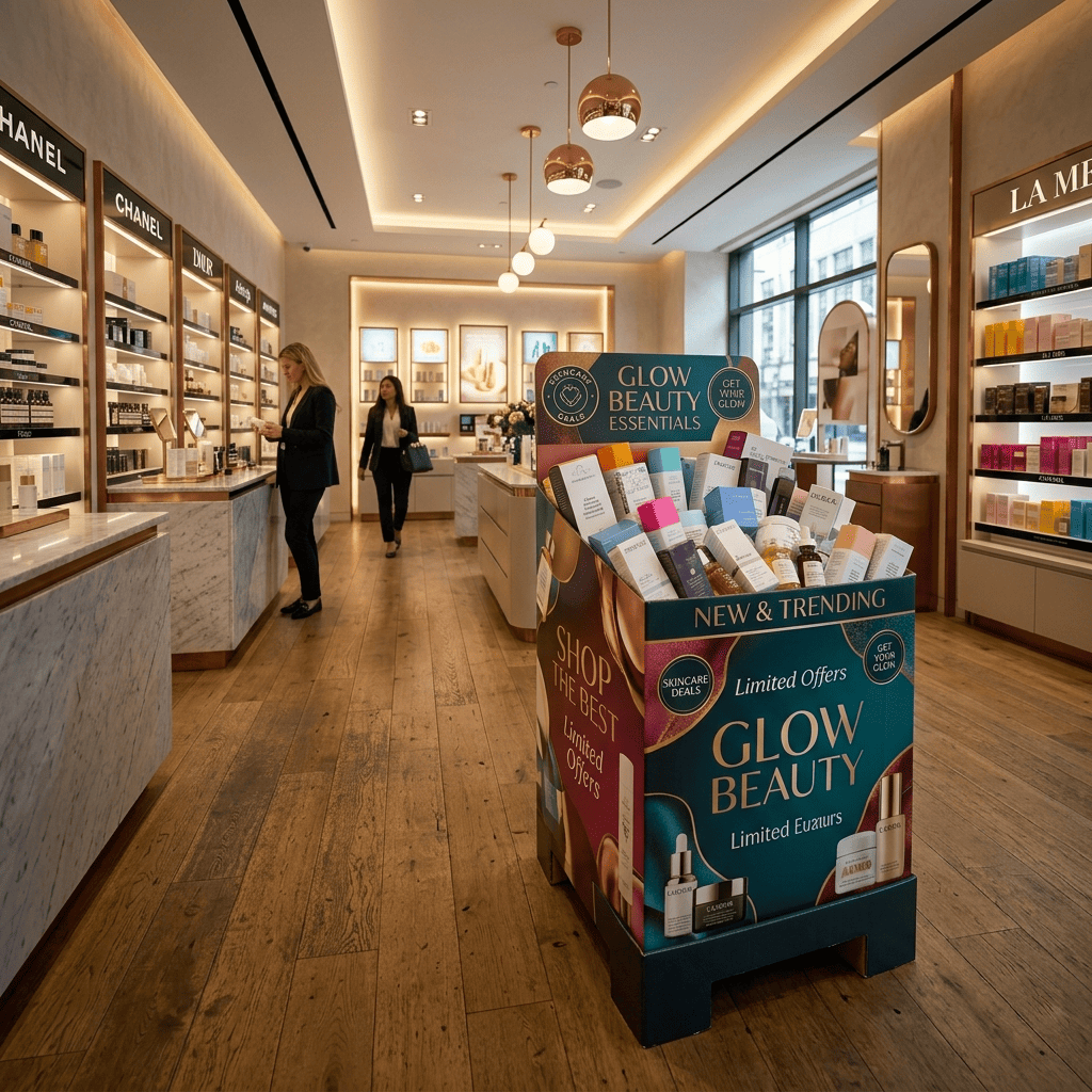 Dump Bin Display Stands for Beauty, Cosmetics & Personal Care Products