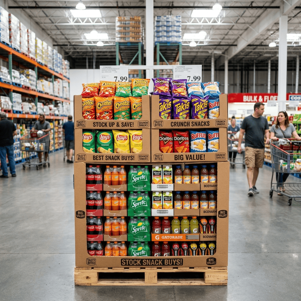 Snack & Beverage Pallet Displays for Warehouse Clubs