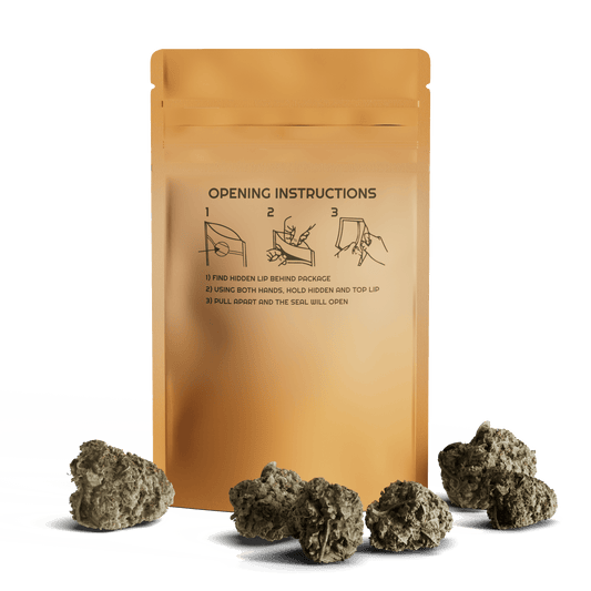 Quarter-ounce CR mylar bag for concentrate or pre-roll packaging
