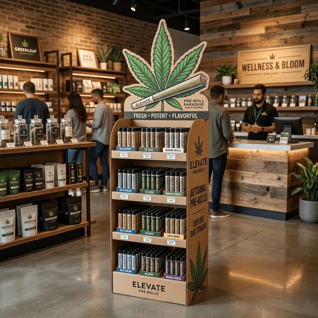 Cannabis corrugated cardboard floor displays​