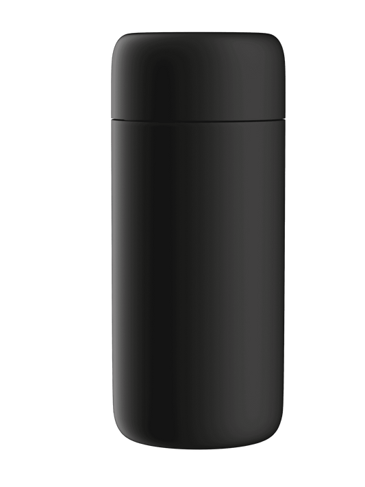 Black plastic jar with CR cap – suitable for dry herbs or concentrates