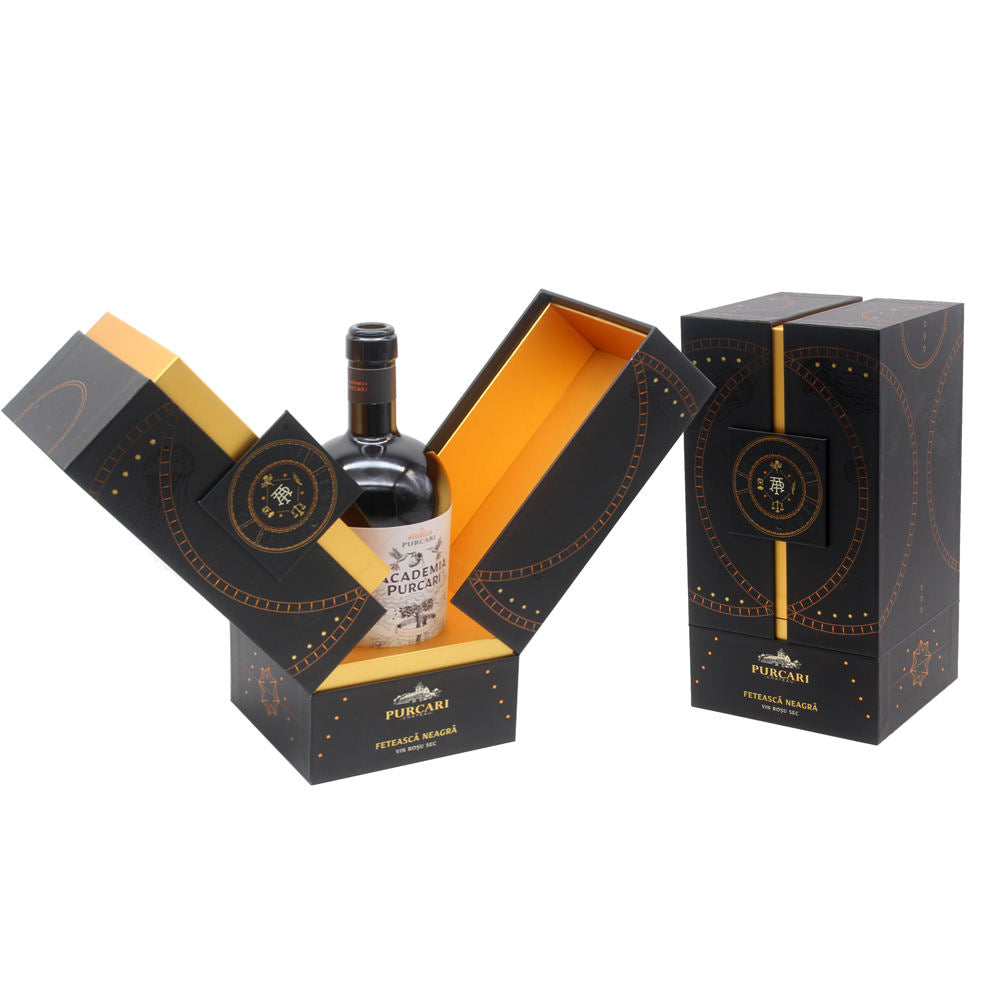 Premium Custom Double-Door Cardboard Liquor Bottle Gift Box