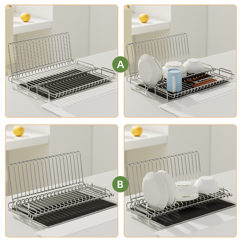 304 Stainless Steel Foldable Dish Drying Rack – Electrolytic Polished Bowl