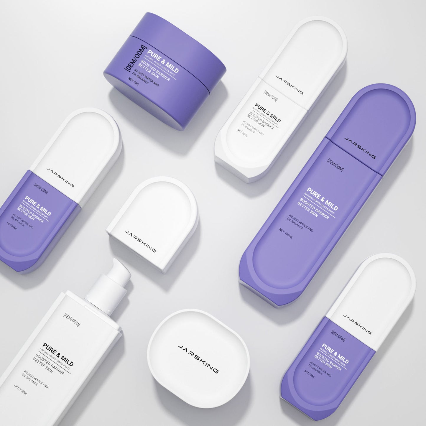 Frosted Glass Skincare Packaging Set – Luxury Cream Jars & Serum Bottles