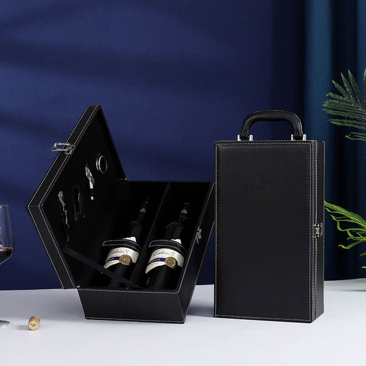 Luxury PU Leather Wine Gift Box with Bottle Opener