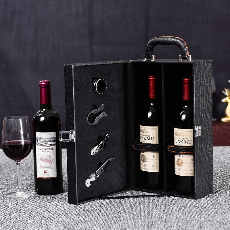 Luxury PU Leather Wine Gift Box with Bottle Opener