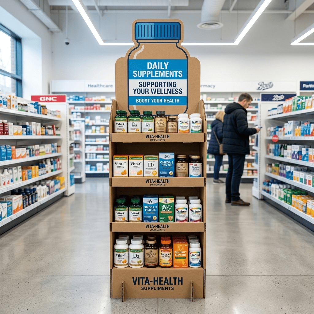 Pharmacy & Health Product Floor Display Stands