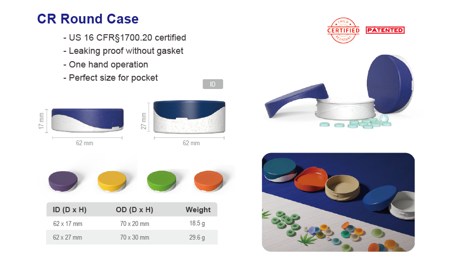 Child-resistant Plant Fiber Round Case