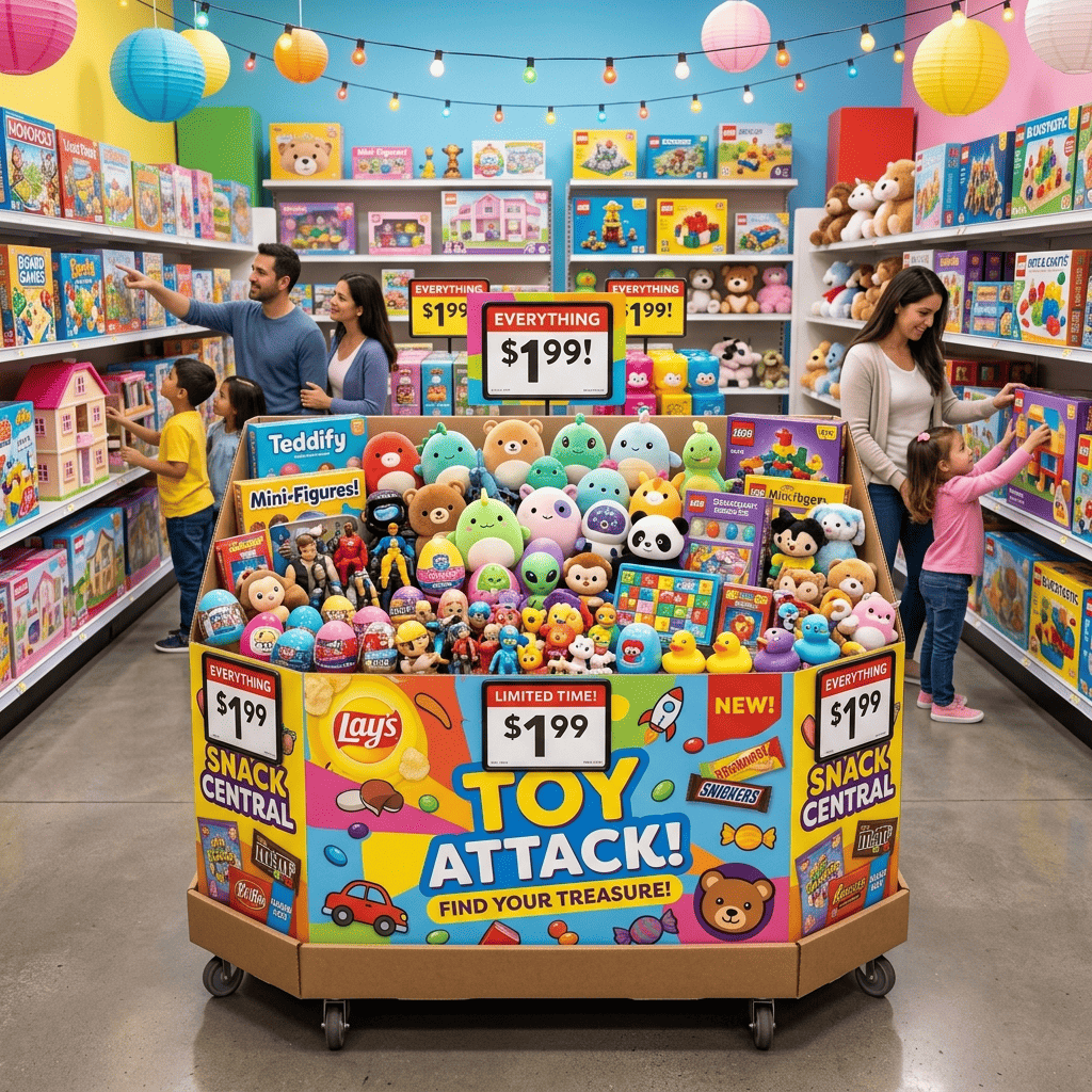 Retail Dump Bin Displays for Toys & Seasonal Holiday Promotions