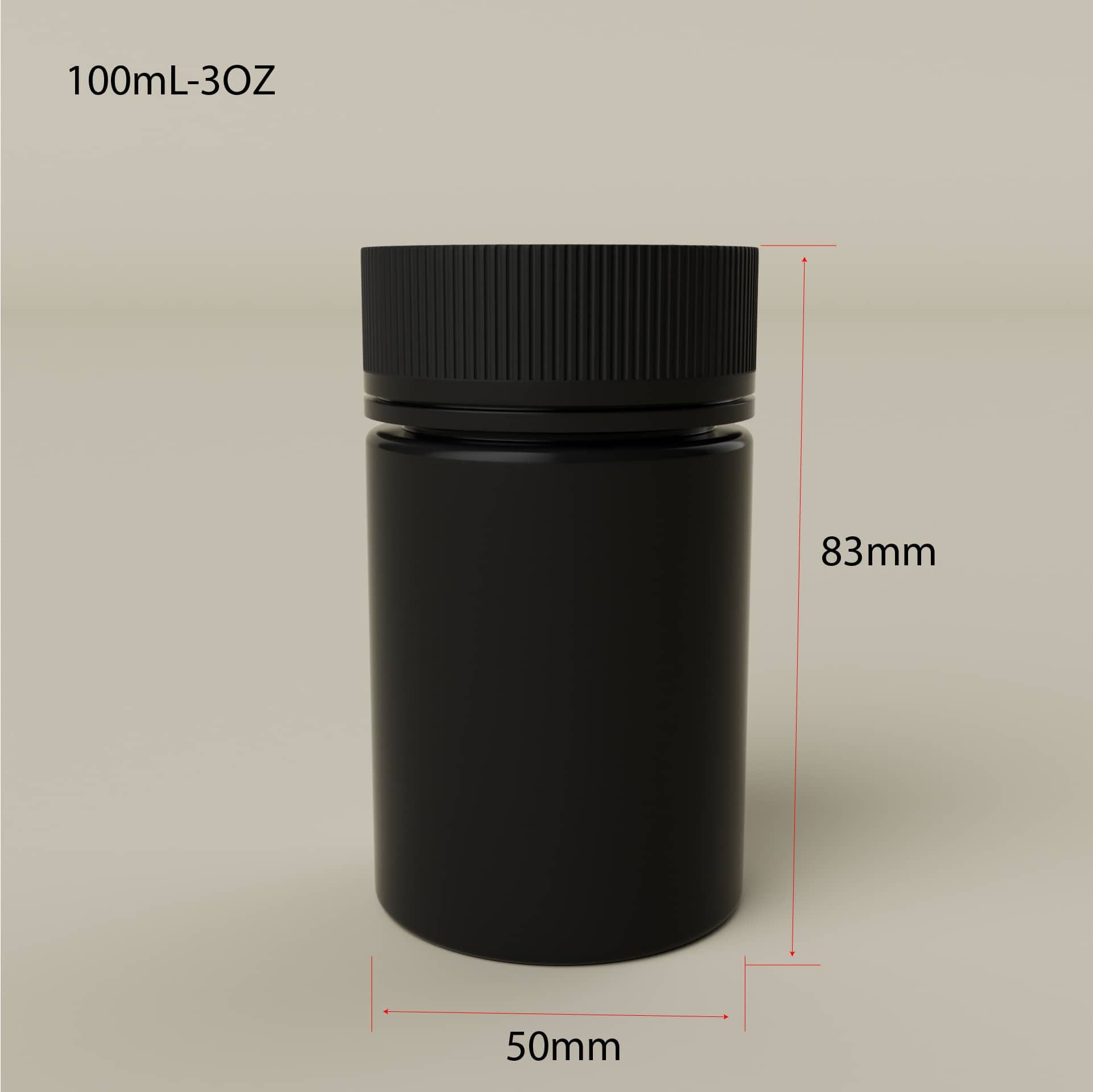 Cosource tamper evident cannabis storage jar black 100mL 3oz with secure screw lid and compact size