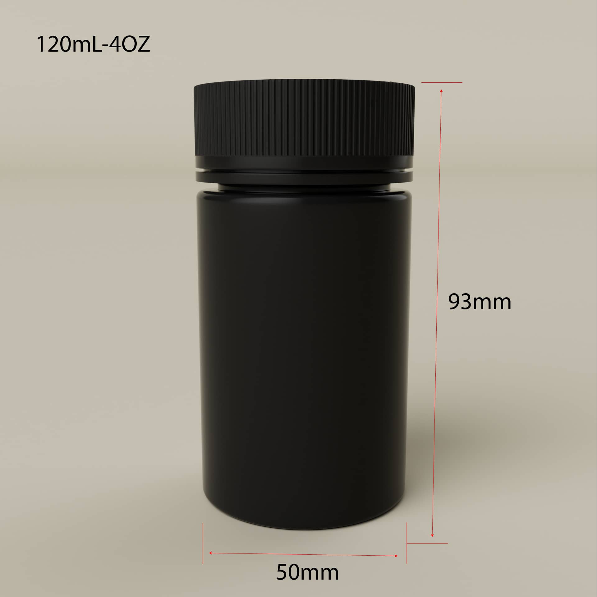 Cosource black tamper evident cannabis storage jar 120ml 4oz with secure screw cap