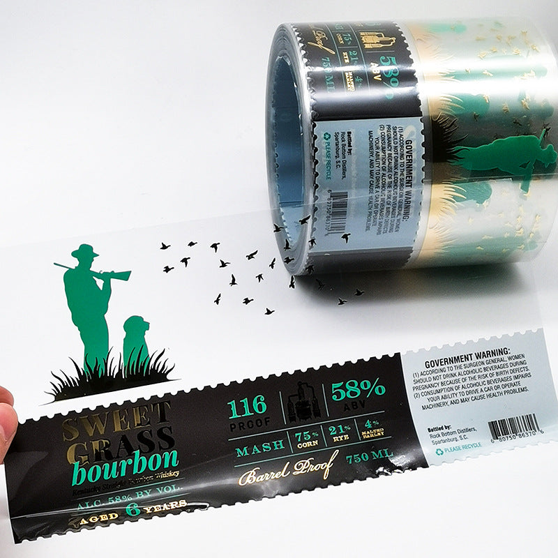 Applying custom roll labels for bulk product labeling on bottles and containers