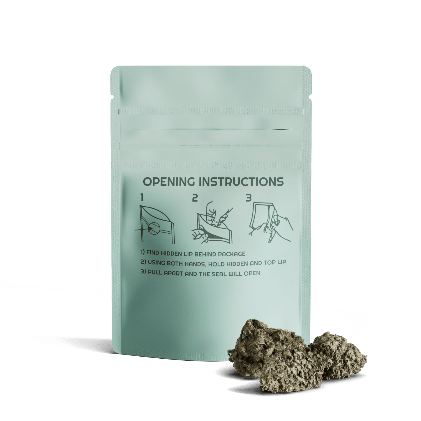1/8oz child-resistant Mylar bag for 3.5g cannabis flowers, featuring tamper-evident zipper seal