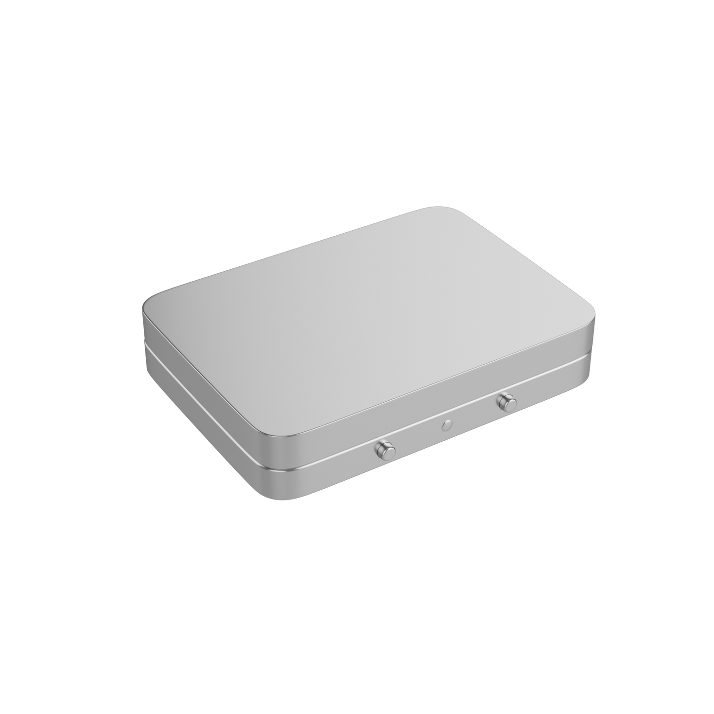 Matte white flip tin with lock