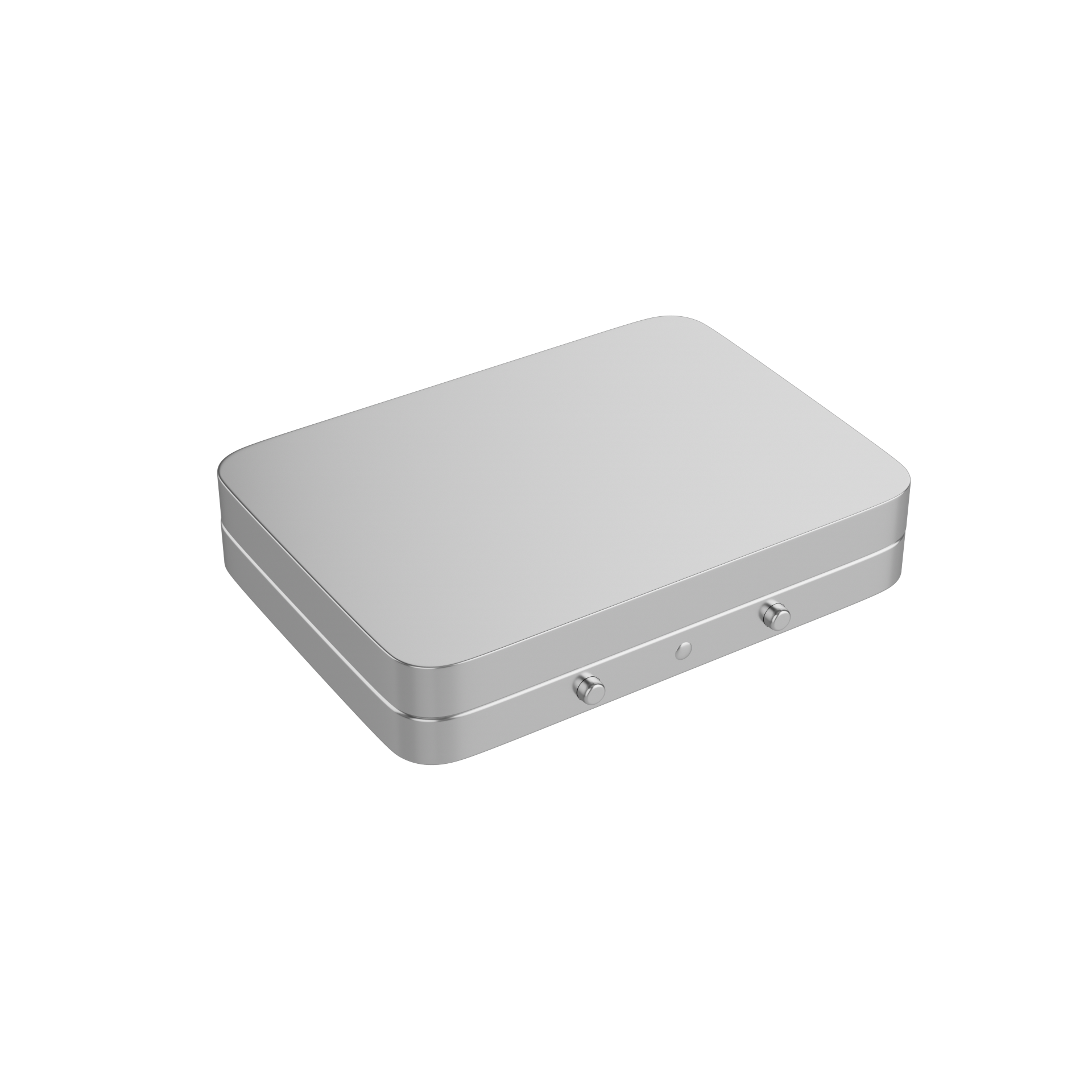 Matte white flip tin with lock