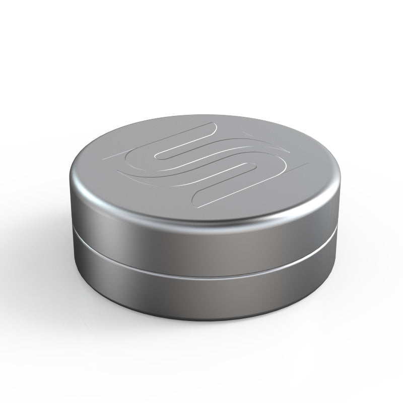 Small round tin with child resistant lid