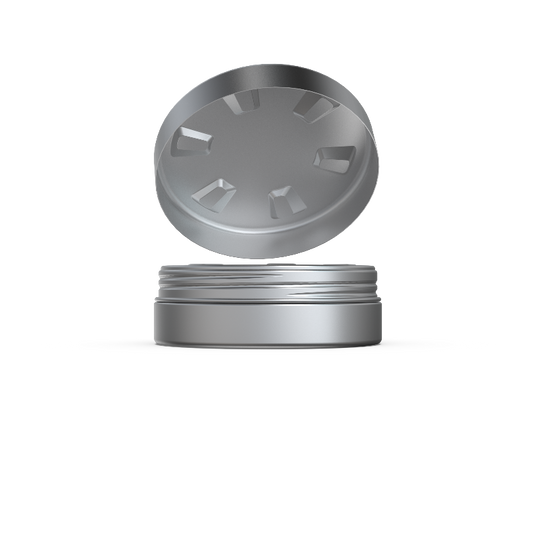 THC gummies round tin with CR seal