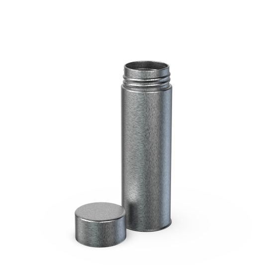 Round metal tin with certified CR lid