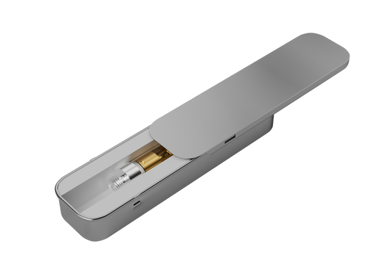 Recyclable slide tin packaging for cannabis