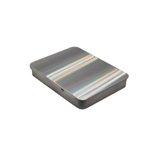 Brushed aluminum child safe tin box