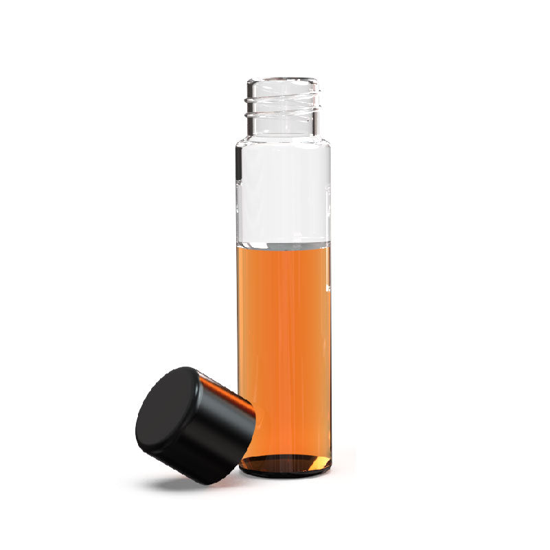 Custom printed child-resistant glass tube with logo branding